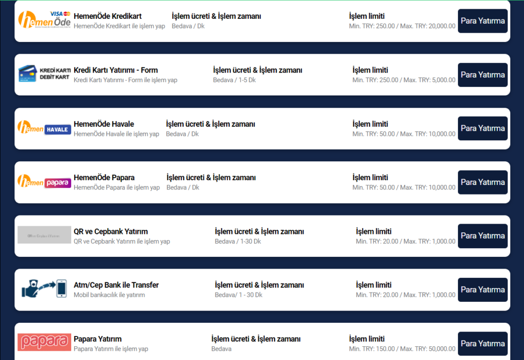 gorabet para yatirma